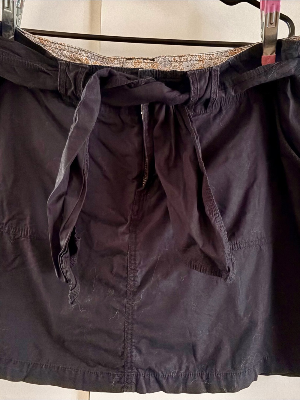 Venezia Black Cargo Skort with Waist Tie #0073